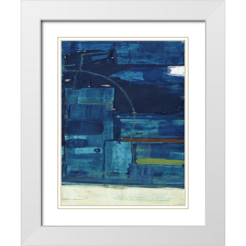 Navystract B White Modern Wood Framed Art Print with Double Matting by Haynes, Smith