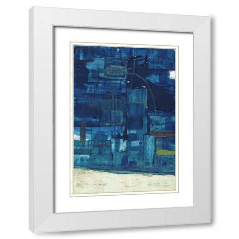 Navystract White Modern Wood Framed Art Print with Double Matting by Haynes, Smith