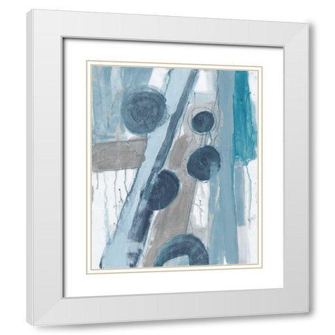 Blue Points III White Modern Wood Framed Art Print with Double Matting by Haynes, Smith