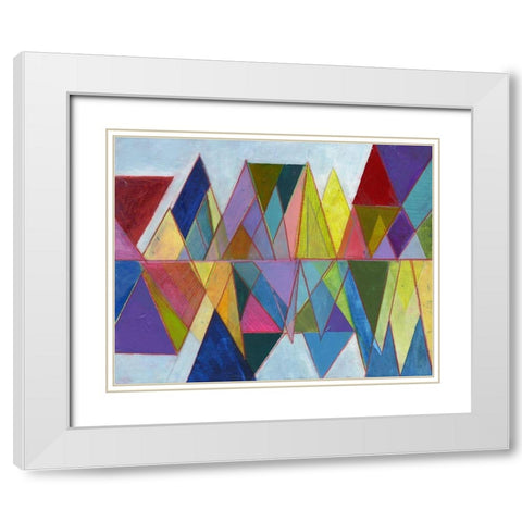 Asym Tri 2 White Modern Wood Framed Art Print with Double Matting by Haynes, Smith