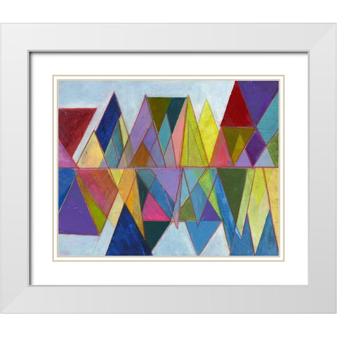 Asym Tri 2 White Modern Wood Framed Art Print with Double Matting by Haynes, Smith