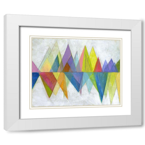 Asym Tri White Modern Wood Framed Art Print with Double Matting by Haynes, Smith