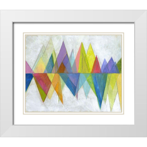 Asym Tri White Modern Wood Framed Art Print with Double Matting by Haynes, Smith