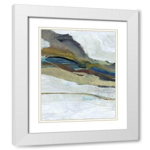 One Flow White Modern Wood Framed Art Print with Double Matting by Haynes, Smith
