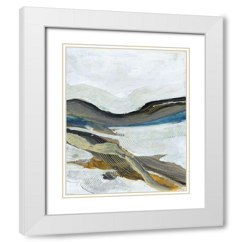 Two Flows White Modern Wood Framed Art Print with Double Matting by Haynes, Smith