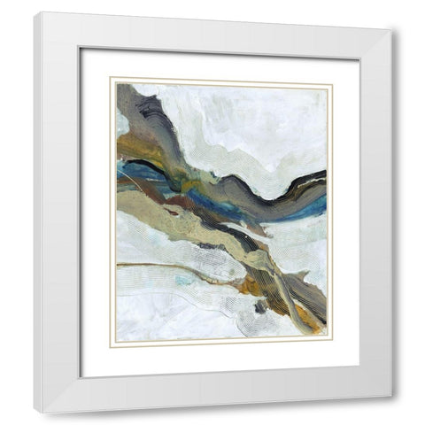 Flow White Modern Wood Framed Art Print with Double Matting by Haynes, Smith