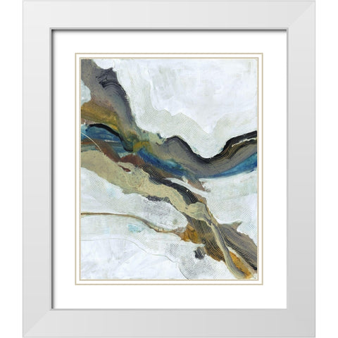 Flow White Modern Wood Framed Art Print with Double Matting by Haynes, Smith