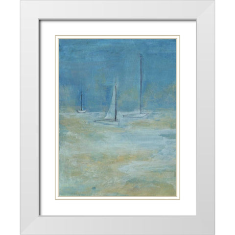 Sailing I White Modern Wood Framed Art Print with Double Matting by Haynes, Smith