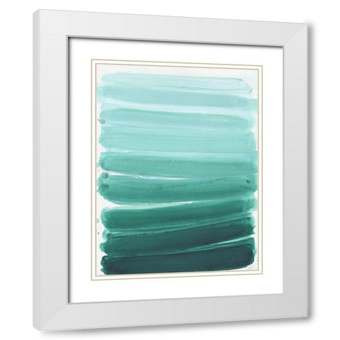 Menta Ombre White Modern Wood Framed Art Print with Double Matting by Haynes, Smith