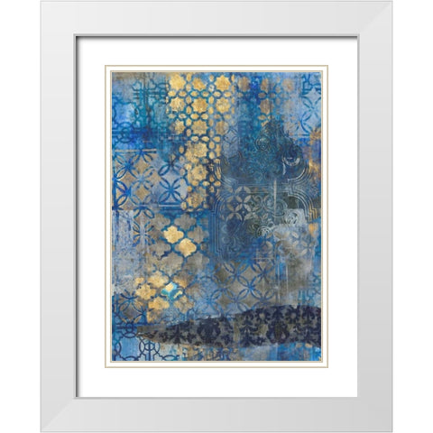 Ornate Azul A2 White Modern Wood Framed Art Print with Double Matting by Haynes, Smith