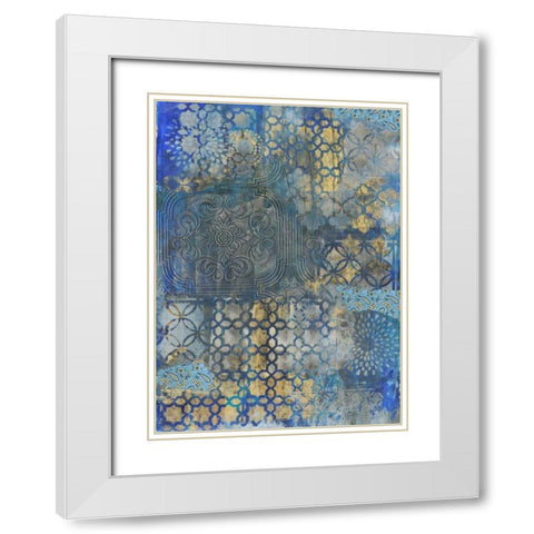 Ornate Azul B2 White Modern Wood Framed Art Print with Double Matting by Haynes, Smith
