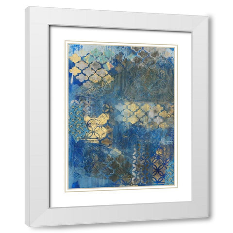 Ornate Azul D2 White Modern Wood Framed Art Print with Double Matting by Haynes, Smith