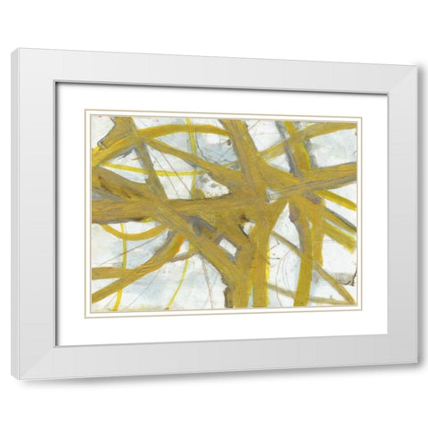 Golden Webbing 1 White Modern Wood Framed Art Print with Double Matting by Haynes, Smith
