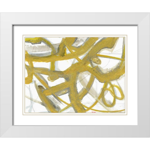 Golden Webbing 2 White Modern Wood Framed Art Print with Double Matting by Haynes, Smith
