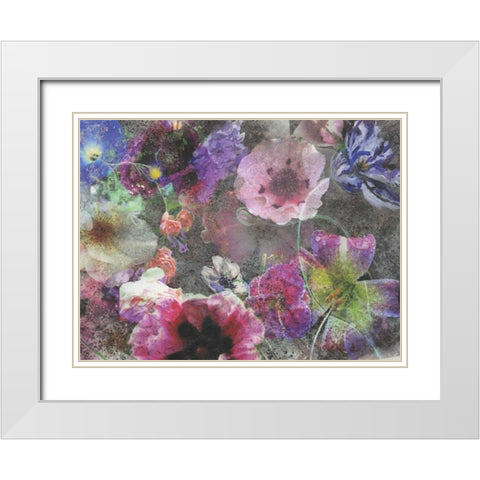 Floral Meeting White Modern Wood Framed Art Print with Double Matting by Haynes, Smith