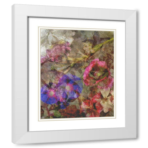 Floral Meeting 2 White Modern Wood Framed Art Print with Double Matting by Haynes, Smith