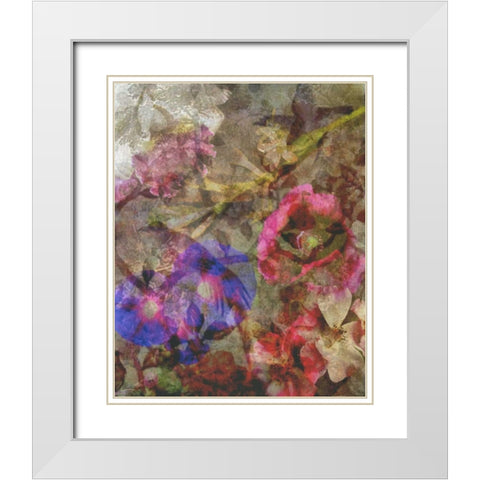 Floral Meeting 2 White Modern Wood Framed Art Print with Double Matting by Haynes, Smith