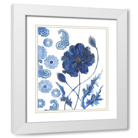 BW Persian Poppy 1 White Modern Wood Framed Art Print with Double Matting by Lewis, Sheldon