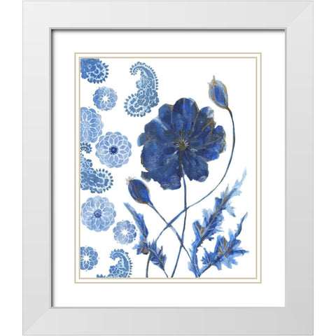 BW Persian Poppy 1 White Modern Wood Framed Art Print with Double Matting by Lewis, Sheldon