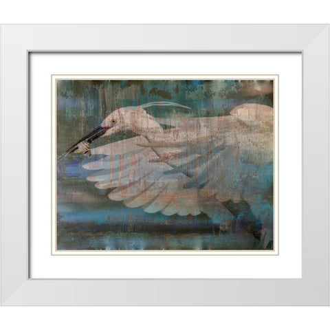 Deep Crane White Modern Wood Framed Art Print with Double Matting by Haynes, Smith