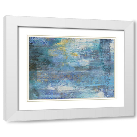 Sapphire Collision White Modern Wood Framed Art Print with Double Matting by Haynes, Smith
