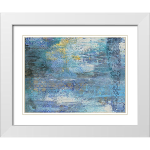 Sapphire Collision White Modern Wood Framed Art Print with Double Matting by Haynes, Smith