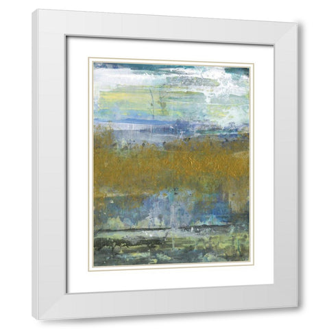 Golden Stream White Modern Wood Framed Art Print with Double Matting by Haynes, Smith