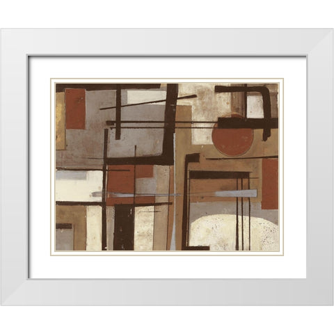 Geometric Fluidity 1 White Modern Wood Framed Art Print with Double Matting by Haynes, Smith