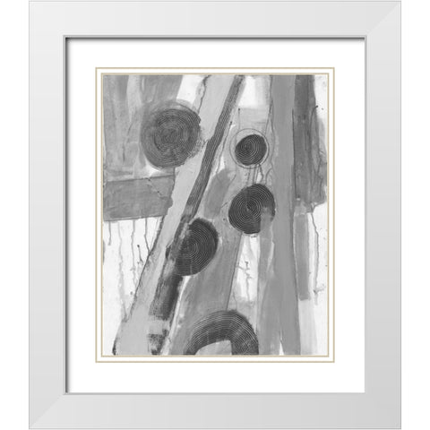 Monochromatic Smears 2 White Modern Wood Framed Art Print with Double Matting by Haynes, Smith