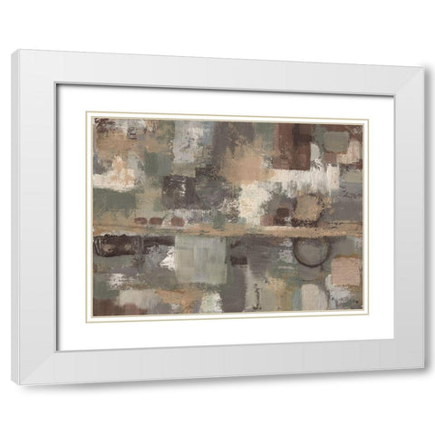 Earthy Stains 1 White Modern Wood Framed Art Print with Double Matting by Haynes, Smith