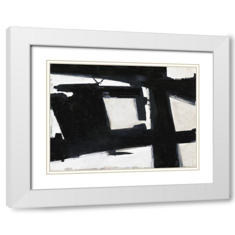 Shadow Streaks 1 White Modern Wood Framed Art Print with Double Matting by Haynes, Smith