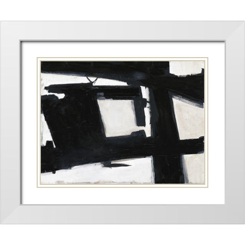 Shadow Streaks 1 White Modern Wood Framed Art Print with Double Matting by Haynes, Smith