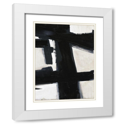 Shadow Streaks 2 White Modern Wood Framed Art Print with Double Matting by Haynes, Smith