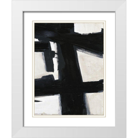 Shadow Streaks 2 White Modern Wood Framed Art Print with Double Matting by Haynes, Smith