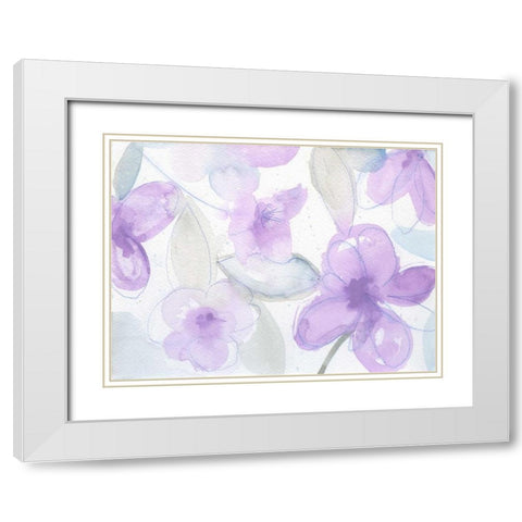 Lilac Garden White Modern Wood Framed Art Print with Double Matting by Haynes, Smith