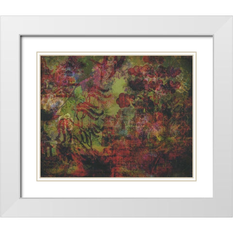 Oriental Moss 1 White Modern Wood Framed Art Print with Double Matting by Haynes, Smith