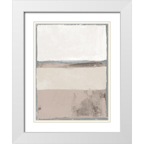 Contemporary Earth Tones White Modern Wood Framed Art Print with Double Matting by Haynes, Smith