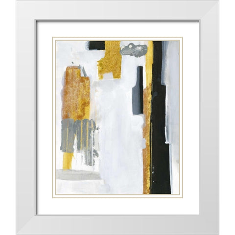 Misty City White Modern Wood Framed Art Print with Double Matting by Haynes, Smith