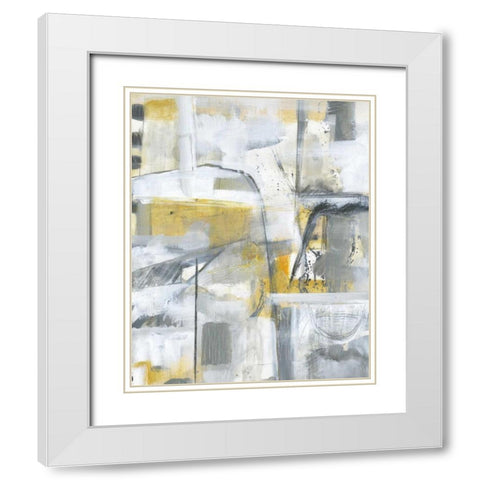 Golden Chaos White Modern Wood Framed Art Print with Double Matting by Haynes, Smith