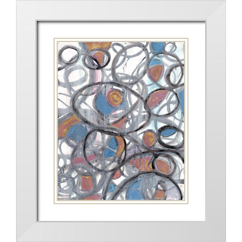 Circular Diversion White Modern Wood Framed Art Print with Double Matting by Haynes, Smith
