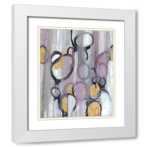 Bubbly Lavender White Modern Wood Framed Art Print with Double Matting by Haynes, Smith