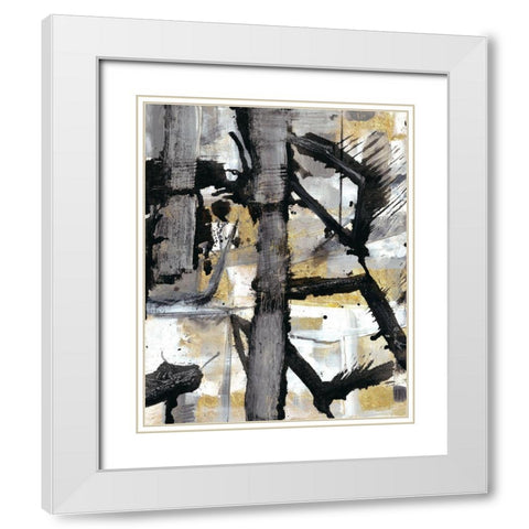 Golden Remembrance White Modern Wood Framed Art Print with Double Matting by Haynes, Smith