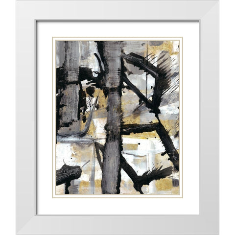 Golden Remembrance White Modern Wood Framed Art Print with Double Matting by Haynes, Smith
