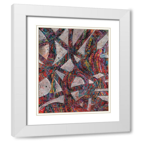 Painted Splattered Roads White Modern Wood Framed Art Print with Double Matting by Haynes, Smith