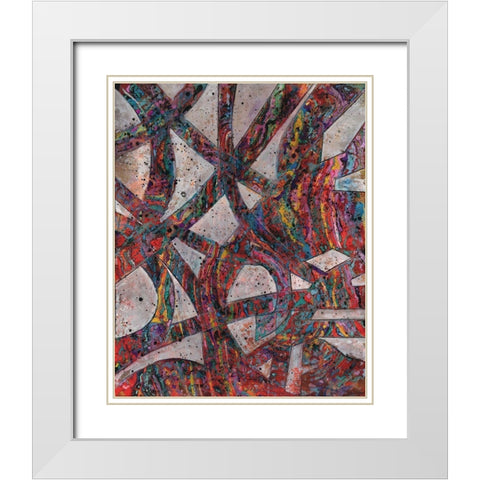 Painted Splattered Roads White Modern Wood Framed Art Print with Double Matting by Haynes, Smith