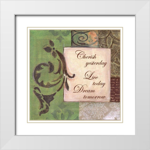 . White Modern Wood Framed Art Print with Double Matting by Haynes, Smith