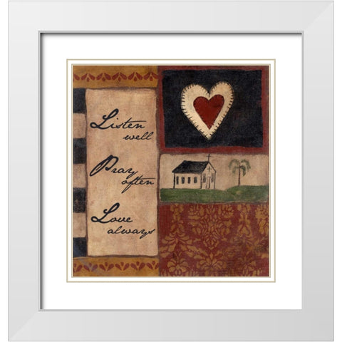 . White Modern Wood Framed Art Print with Double Matting by Haynes, Smith