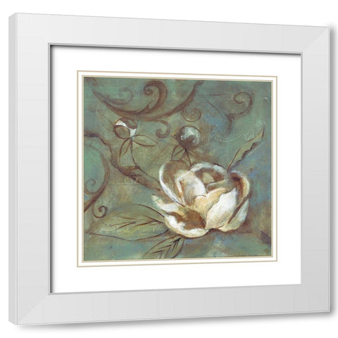 Magnolia Blues White Modern Wood Framed Art Print with Double Matting by Haynes, Smith