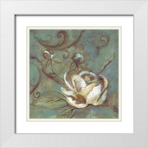 Magnolia Blues White Modern Wood Framed Art Print with Double Matting by Haynes, Smith