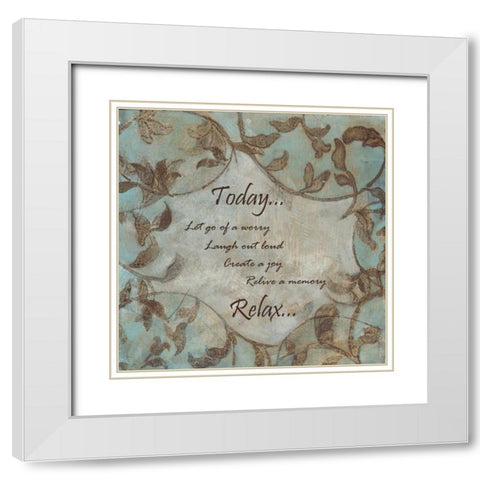 Today-Relax White Modern Wood Framed Art Print with Double Matting by Haynes, Smith